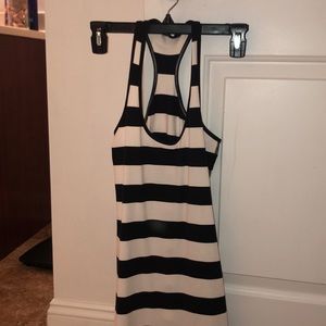 Black and white striped tank.
